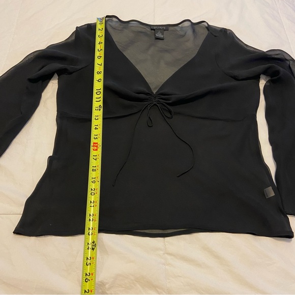 NWOT Silk Blouse with Sheer Sleeves and Bottom - Picture 4 of 11